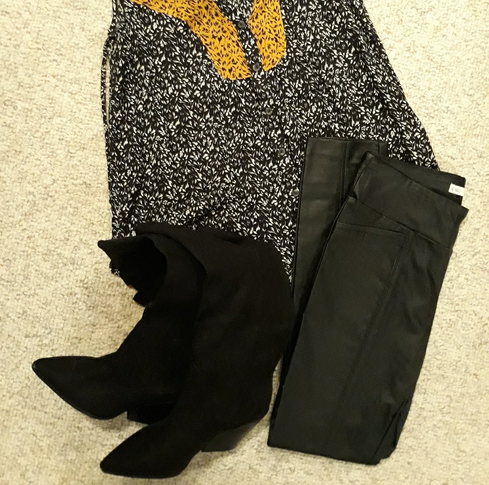 Faux leather pants